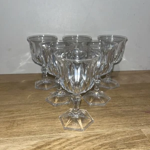 6 Verres À Pied Hexagonal En Cristal Verres À Liqueur Table De Fête Cérémonie - Picture 1 of 4