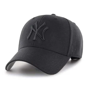 New York Yankees '47 Marca MVP Hombre Todo Negro Sombrero Ajustable - Imagen 1 de 2