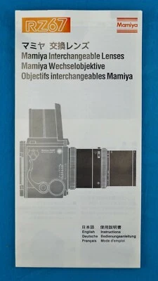 MAMIYA RZ67- Mamiya Interchangeable Lenses Instructions Booklet; Free Shipping! - Image 1 of 2