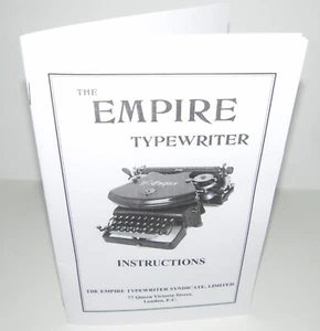 Empire Portable Typewriter Instruction Manual Reproduction - Picture 1 of 9