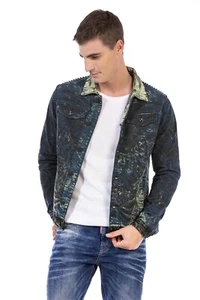 Cipo & Baxx CHRISTOPHER  Mens Jeans Jacket Biker CJ272 Denim all Sizes - Picture 1 of 6