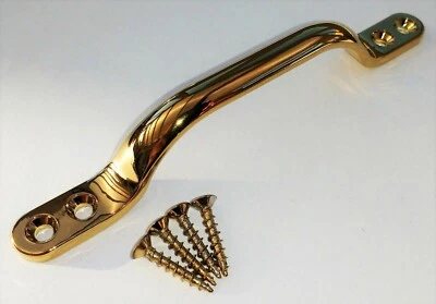 Brass Door Pull Drawer Kitchen Wardrobe Cupboard Sash Window Draw Handle NEW . - Image 1 of 2