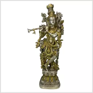 Krishna Messing versilbert 76cm 17kg - Edel und schön - Ganesha Shiva Hanuman - Bild 1 von 4