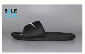 Nike Men's  Black Slide Swoosh Sandals Cushioned Comfort 832646-010