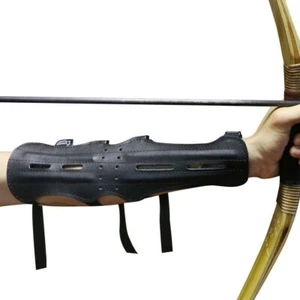 Leather Archery Arm Guard Traditional Bow Longbow Recurve Bow Forearm Protector - Picture 1 of 6