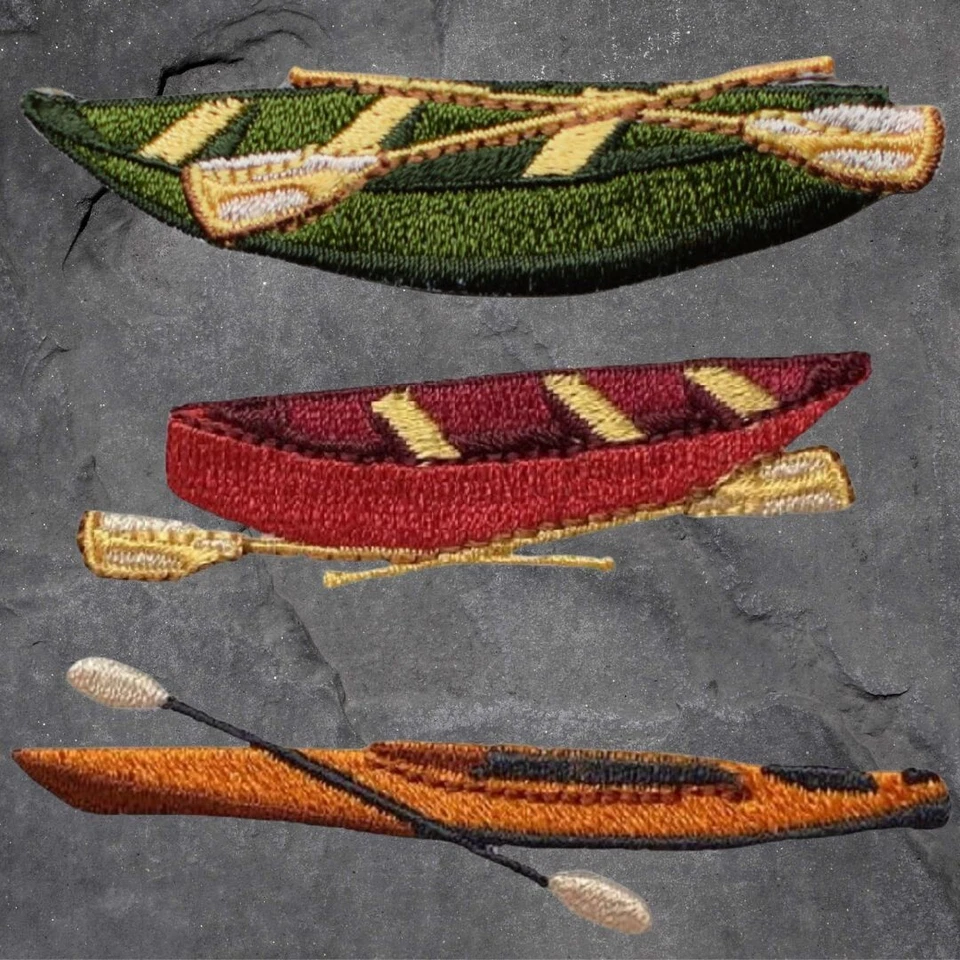 Canoe Kayak Patch Set - Paddle, Boat, Oars, Water Sports (Iron On) - Image 1 of 1