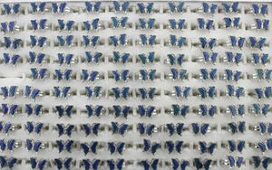 Wholesale Lots 40pcs Change Color Mood Ring Butterfly Adjustable Alloy Rings - Picture 1 of 8