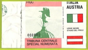 C2560- Vecchio BIGLIETTO PARTITA CALCIO 1986 ITALIA VS AUSTRIA - Foto 1 di 1