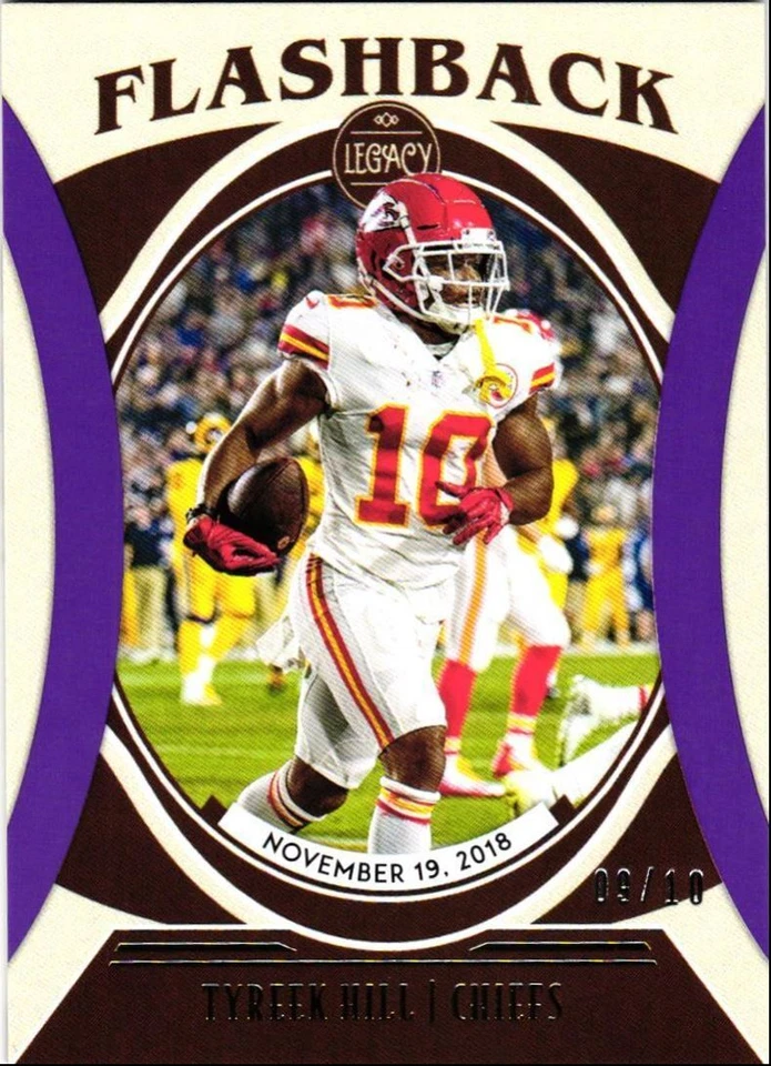 2021 Panini Legacy Flashback SSP Purple /10 TYREEK HILL Kansas City Chiefs #FB-6 - Image 1 of 2