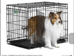 MIDWEST Homes For Pets Dog Crate Starter Kit | 1 Double-Door iCrate, Medium 30" - Picture 1 of 5