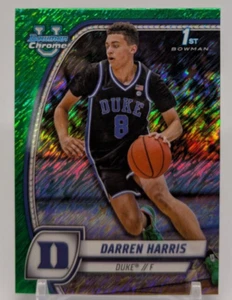 🏀2024-25 Bowman U Chrome Green Shimmer #18 Darren Harris 1st Bowman - Duke🏀 - Picture 1 of 3