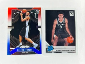 2019-20 Panini Prizm Keldon Johnson RWB Prizm #273 + 2019 Optic #186 RC Lot - Picture 1 of 4