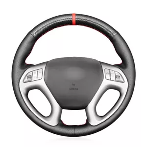 Hand sew Carbon Fiber Leather Car Steering Wheel Cover for Hyundai Ix35 Tucson 2 - Picture 1 of 12