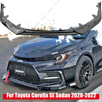 Kit divisor labial dianteiro preto brilhante para Toyota Corolla SE Sedan 2020-2025 - Imagem 1 de 4