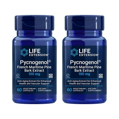 Life Extension Pycnogenol French Maritime Pine Bark Extract 100Mg 60 Caps 2 Pack - Image 1 of 3