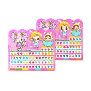 1Sheet Colorful Kid Crystal Stick Earring Sticker Jewellery Party Toy Gift B^qk - Bild 1 von 6