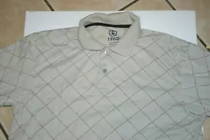 Izod Golf shirt mens medium polo button up short sleeve beige - Picture 1 of 7