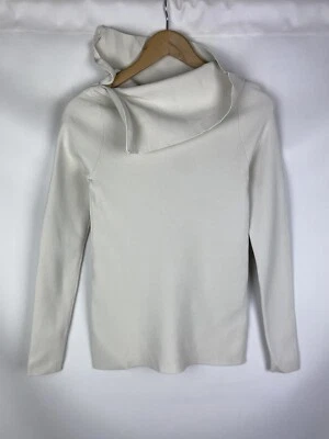 Acne Studios Penelope PSS15 Damas Viscosa Cuello Alto Suéter Jersey Talla S Foto 1 de 4