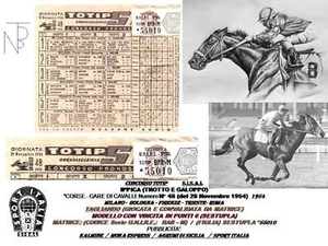 Ippica-Corsa dei Cavalli / TOTIP-SISAL (Schedina) 1954 - Imagen 1 de 7