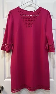 Aryeh Hot Pink Etuikleid Gr. L Cut Out Design Festlich Preppy Hochzeitsgast - Bild 1 von 10