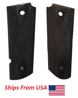 WWII US Army Original M1911 / 1911 .45 Colt Ebony Wood Pistol Grips Reproduction