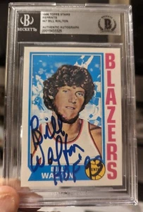 Tarjeta de reimpresiones Topps Stars 1996 firmada por Bill Walton HOF Beckett encapsulada - Imagen 1 de 2