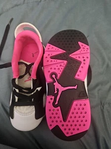 Toddler 7C Jordan Sneaker. Air 6 Retro Low. Pink Fierce - Picture 1 of 5
