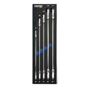 Capri Tools 90-T Extra-Long Double Box End Ratcheting Wrench Set, Metric, 5-Pc - Picture 1 of 9