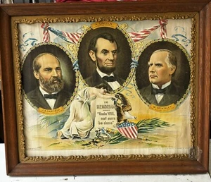Vintage 1901 Assassinated Presidents Lincoln Garfield & McKinley Original Print - Picture 1 of 18