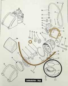 HARLEY AERMACCHI 1965 M50 carb SHA 14 GASKET KIT fits 27124-65PA - Bild 1 von 1