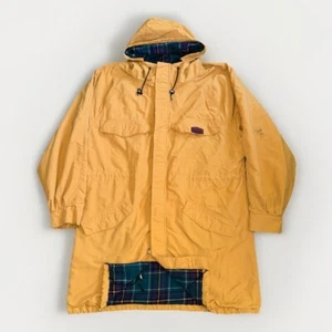 Vintage Woolrich Gore-Tex Coat Mens M Yellow Parka Waterproof Wool Lined USA 90s - Picture 1 of 10