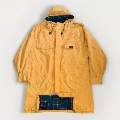 Abrigo De Colección Woolrich Gore-Tex Para Hombre M Amarillo Parka Impermeable Forrado de Lana EE. UU. 90s Foto 1 de 4