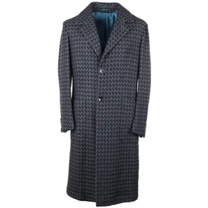 Kiton Dark Green Houndstooth Check Pure Cashmere Overcoat 40R (Eu 50) NWT Coat - Picture 1 of 10