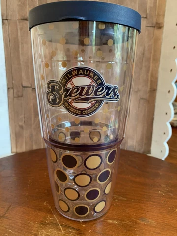 TERVIS TRAVEL TUMBLER 16 oz Hot Cold MILWAUKEE BREWERS Official MLB Cover