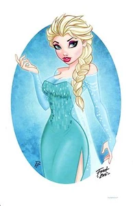 FROZEN - IMPRESIÓN ARTÍSTICA ELSA FIRMADA POR EL ARTISTA - PATRICK FINCH 11x17 - Imagen 1 de 1