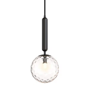 Modern Pendant Light Industrial G9 Glass Chandelier Bar Light Black & Clear - Picture 1 of 10