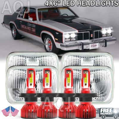 4X Fit Oldsmobile Cutlass Delta 88 1977 1978 1979 4x6" LED Headlights Hi/Lo Beam - Image 1 of 4