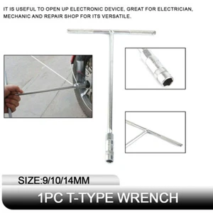 9/10/14mm T-Type Socket Wrench Nut Spinner Hex Handle Tool Drive Motorbike Car - Picture 1 of 6