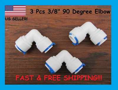 3 Pcs 3/8" 90 Degree Elbow for Reverse Osmosis Water Purification Systems - Image 1 of 4