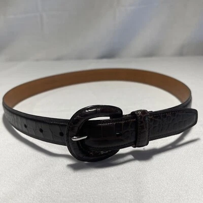 Cinturón Ralph Lauren Marrón Damas Cuero Genuino Talla M Hecho en EE. UU. Numerado Foto 1 de 4