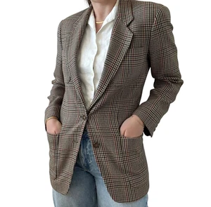 Vintage Country Road Womens Houndstooth Wool Equestrian Preppy Blazer Sz 6 - Picture 1 of 9