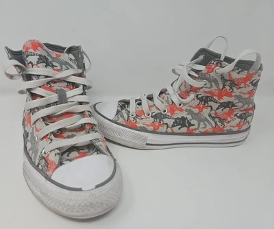 Converse High-Top All Star Dinoverse Dinosaur Print Unisex Junior Size 4 - Image 1 of 4