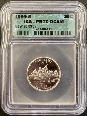 1999-S New Jersey State Quarter ICG PR-70 DCAM - Image 1 of 3