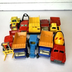Vintage Matchbox Construction Vehicle Lot - Cement Mixer, Bulldozer, Dump Trucks - Picture 1 of 10