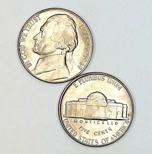1949 D UNCIRCULATED JEFFERSON NICKEL CHOICE TO GEM BU - Picture 1 of 2