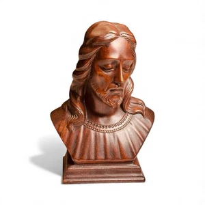 Busto de cerámica vintage de Jesús/pintado/detallado/arte religioso/decoración cristiana - Imagen 1 de 13