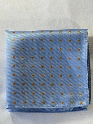 Light blue/orange dots woven pocket square/handkerchief - Image 1 of 4