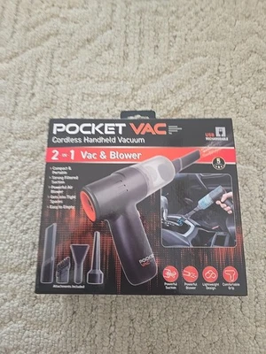 New Pocket Vac Handheld Compact Wireless Vacuum Cleaner USB rechargeable - Image 1 of 4