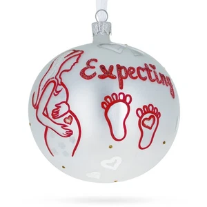 Expecting Mother Glass Ball Ornament 4 Inches - Picture 1 of 3