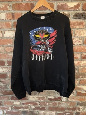 Victory Motorcycle Sweatshirt XXL Black Colored  Logo Biker Foto 1 de 3